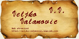Veljko Valanović vizit kartica